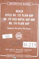 Heald-Heald Style No. 172 Plain & Sizematic Gap, No 174, Internal Grinding Manual 1947-Style No. 172 Plain Gap-Style No. 172 Size-Matic Gap-Style No. 174 Plain Gap-01